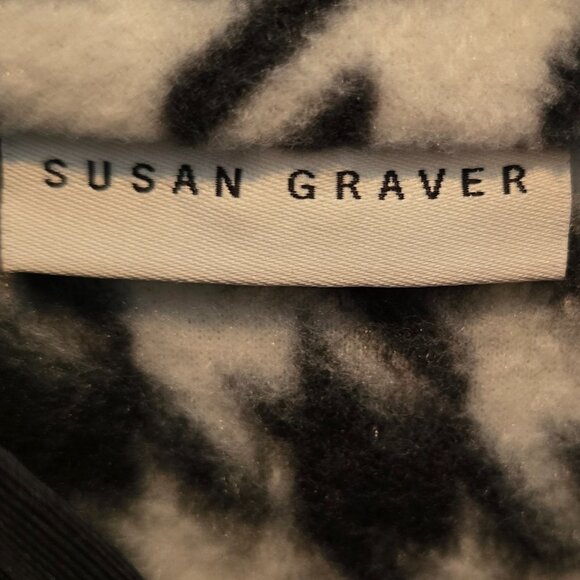 Susan Graver Zip Front Houndstooth Vest Black/White Sleeveless Core Classic Sz S - Picture 8 of 10